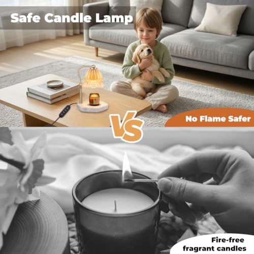 LALISU Candle Warmer Lamp with Timer Flower Candle Warmer Height Adjustable - Image 4