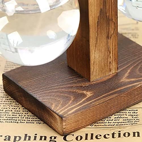Plant Terrarium with Wooden Stand, Desktop Propagation Stations Glass Air Planter Metal Swivel Holder for Indoor Live Hydroponics Plants Office Home Garden Decor (1 Bulb Vase) - Image 4