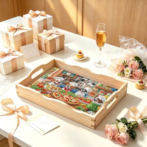 DIY Diamond Painting Wood Serving Tray Kit With Handles 7.8*11.8in - Image 4