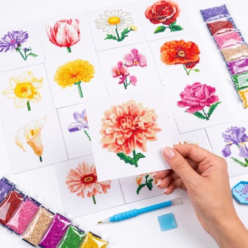 LuwoArte 16 Pack Flower Garden Diamond Art Kits for Adults Beginners by LuwoArte