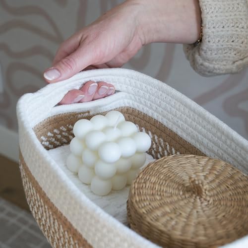 Beautiful Storage Basket Set of 3 - Sturdy Rope Baskets for Shelves - Image 5