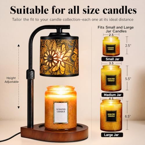 Candle Warmer Lamp with Timer & Dimmer- Electric Wax Melt Warmer with Adjustable Height for Scented Candles, Home Décor Fragrance and House Warming Birthday Gifts for Women Mom - Image 2