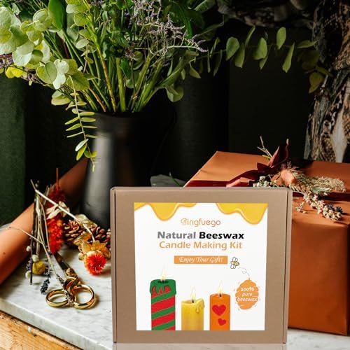 Bingfuego Beeswax Candle Making Kit for Beginners-12 Beeswax Sheets for Candle Making Rolling Kits, Natural Candle Making Kit (Natural Yellow Colors, 8 x 8 inch) - Image 5