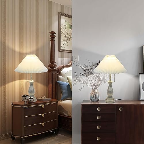 LALISU Farmhouse Table Lamp with Pull Chain Switch 3-Way Table Lamp Rustic - Image 5