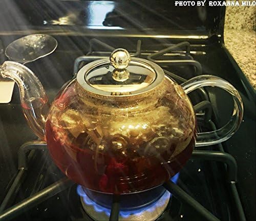 Hiware Glass Teapot with Stainless Steel Infuser & Lid, Borosilicate Glass Tea Pot Stovetop Safe, Blooming & Loose Leaf Teapots, 27 Oz - Image 5