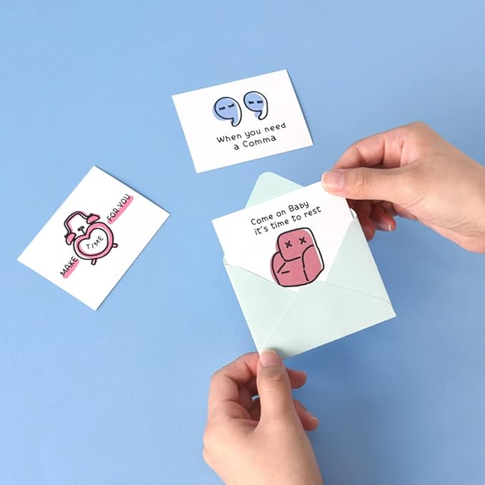 Monolike Day-by-day Card, Comfort for you - Mix 36 Mini Single cards, 36 envelopes, 36 stickers Package