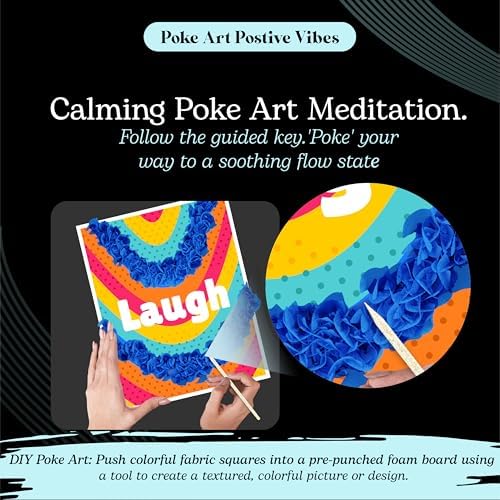 Unwynd Poke Art Positive Vibes Flower Bouquet Kit for Adults, Women & Teens - Image 4