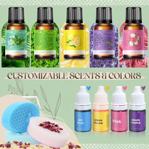 Jcoos Soap Making Kit, Soap Making Kit for Adults, Teen- Shea Butter Glycerin Melt and Pour Base, Molds, Dye, Fragrances, Dried Flowers, DIY Craft for Teen Beginners Girls, Gift Boxes for Women - Image 3