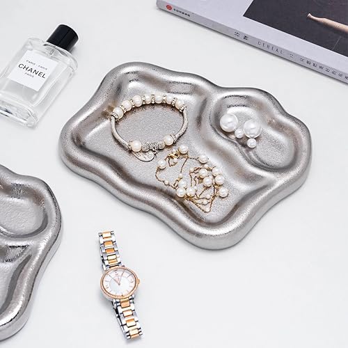 Ceramic Jewelry Tray Dish Large-sized Display Organizer Trinket Watch Keys, Dressing Table Decor Aesthetic Dish Holder for Mother's Day/Christmas/Thanksgiving/Birthday Gift - Image 2