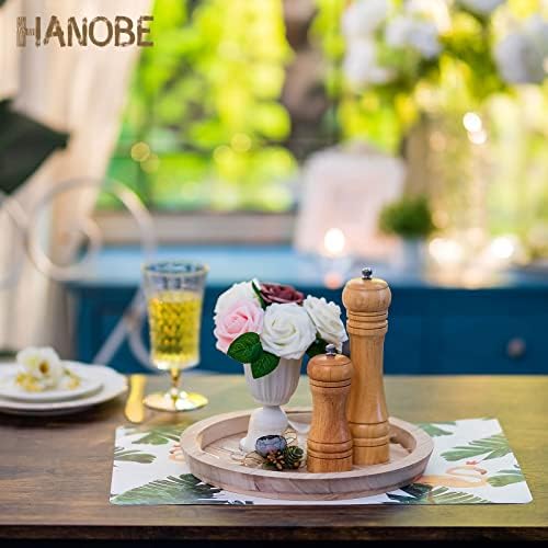 Hanobe Unfinished Round Wooden Craft Trays for DIY, 2PC Decorative Plate - Image 4