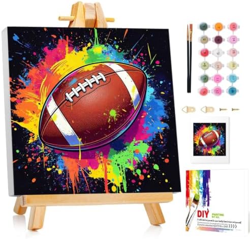 Mandun Football Paint by Numbers Kit for Kids, 8x8 inch by MANDUN
