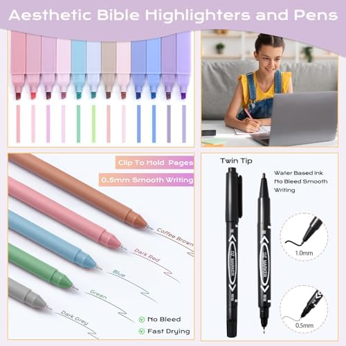 XKDOUS Bible Study Supplies Journaling Kit, Bible Highlighters, Morandi - Image 2