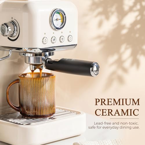 theterra Ceramic Coffee Mugs Set of 6, 14.2 oz Coffee Cups with Handle - Image 5