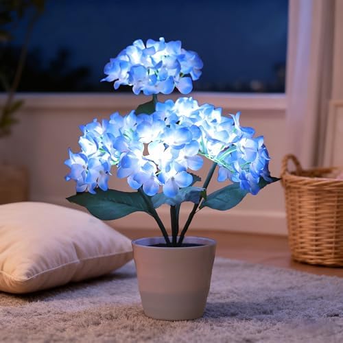 Blue Hydrangea Lamp Decor for Christmas Mother Valentines Day Birthday - Image 2