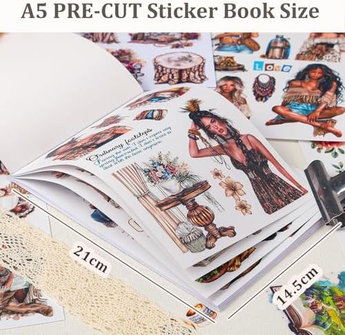 Snycler Sticker Book - 20 Sheets Vintage PET Stickers for Scrapbooking, Junk Journaling, Ephemera, and Decorative Crafts-Natural Aesthetics - Image 3