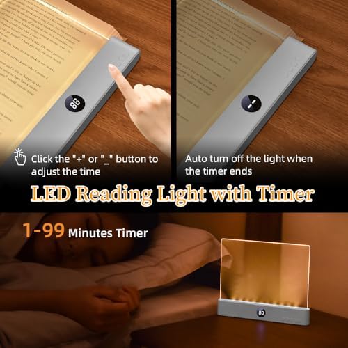 Book Light for Reading in Bed at Night Flat Reading Lights, White - Image 3