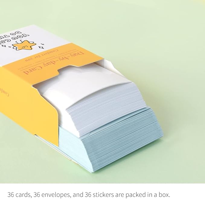 Monolike Day-by-day Card, Comfort for you - Mix 36 Mini Single cards, 36 envelopes, 36 stickers Package