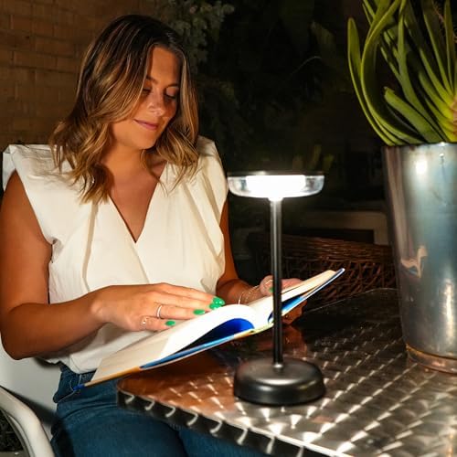 Cocktail Style Solar Table Lamp, USB-C, Dimmable, Black, 1pk - Image 7