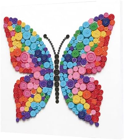 Framed Button Art Kit 11.8" DIY Mosaic Craft for Adults(Butterfly) by Unknown