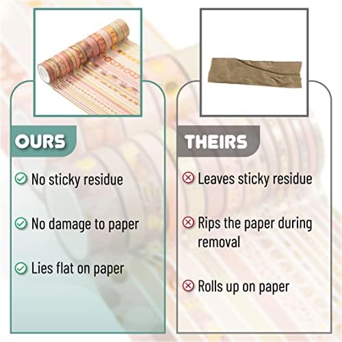 Mr. Pen- Washi Tape Set, 21 Rolls, Assorted Sizes, Boho Design - Image 4