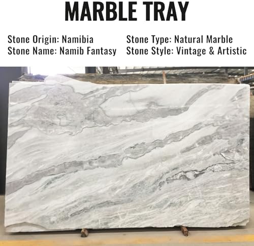 Koville African Natural Marble Decorative Tray, 12"x6" - Countertop Organizer, Catchall Tray for Perfume, Candles, Jewelry - Image 5