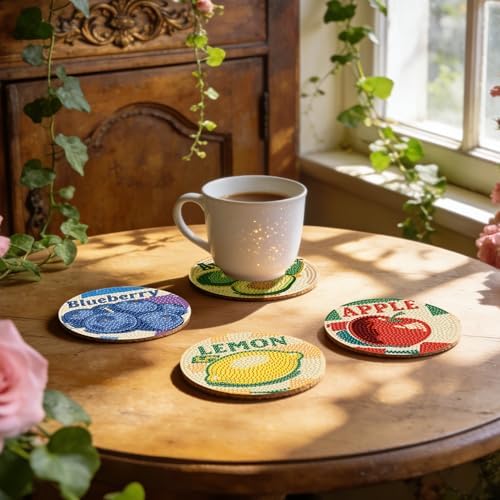 Leatrice Fruite Diamond Art Coasters Set Diamond Painting Kits for Adults - Image 5