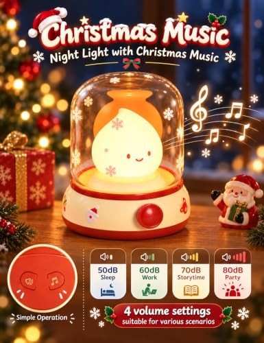 WANDIEA Rechargeable Night Light for Kids, Christmas Decor & Bedroom Lamp - Image 4