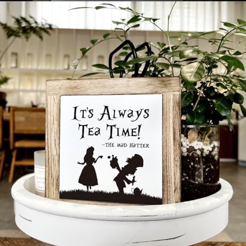 Wooden Box Signs for Home Decor, Farmhouse Wood Sign, Decorative Wooden Table Decors, Tea Lover Friend Gift, It's Always Tea Time Sign - Image 4