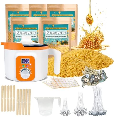 Ksedcon 5lbs Beeswax Candle Making Kit with Digital Wax Melting Pot by WaxMelterforcandlemaking