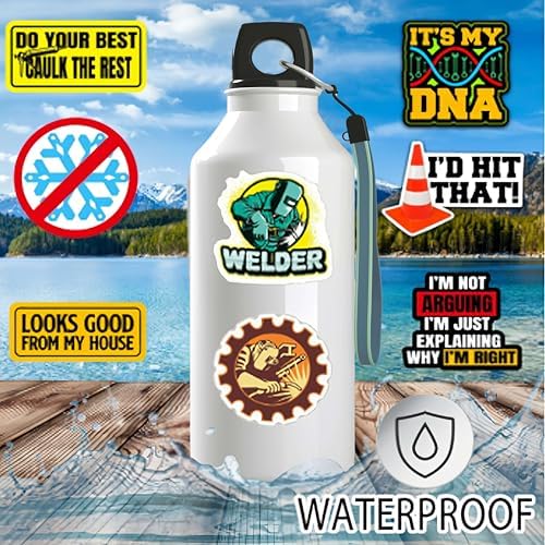 200 PCS Funny Hard Hat Stickers - Waterproof Vinyl Stickers for Adults (No Repeat) - Sarcastic & Breakroom Humor for Helmets, Toolboxes, Cars, Water Bottles, Laptops - Blue Collar Gifts for Men - Image 2