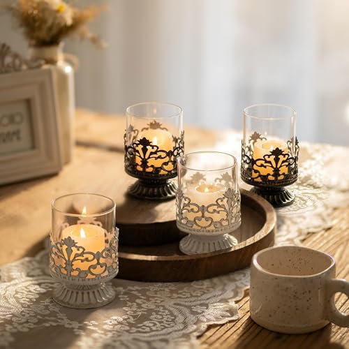 Hanobe Round Wooden Candlestick Holder Trays for Table Centerpiece Decor - Image 3
