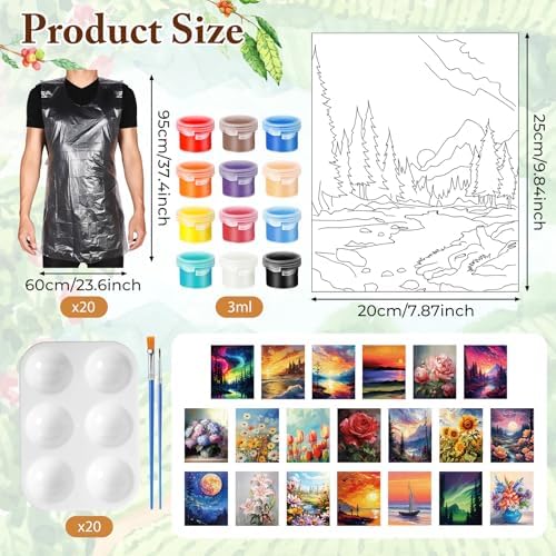 Dispowreath 20 Pack Pre Drawn Canvas for Painting, Natural Scenery Flower - Image 2