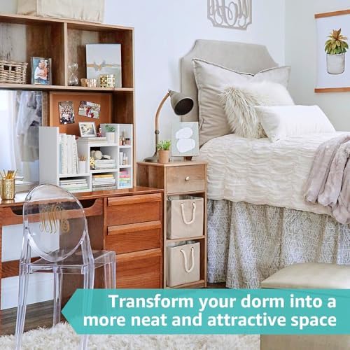 NUTIKAS Desk Shelves Desktop Organizer Shelf - White Office Organization for Top of Desk Organizers and Accessories Corner Bookshelf Table Top Shelving Small Hutch Decorations for Women Office - Image 3
