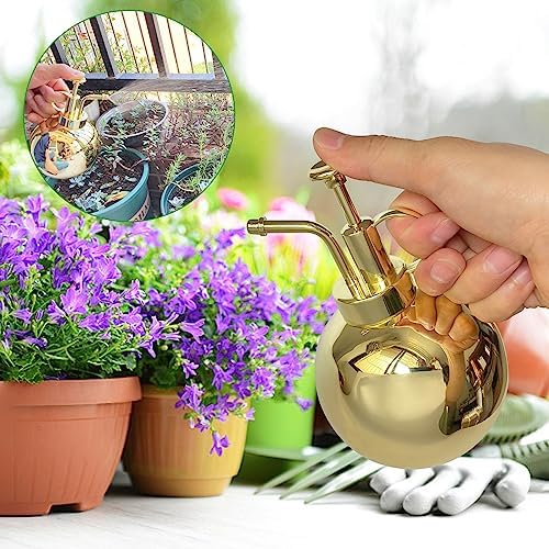 Stainless Steel Plant Sprayer, Small Watering Can, Modern Gardening Tool for Indoor Potted Plants, Gold Color - Image 5