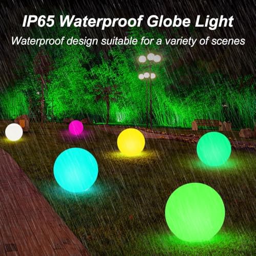 Glowing LED Ball Light, 12-inch RGB Color Changing Globe Orb Night Lamp - Image 7