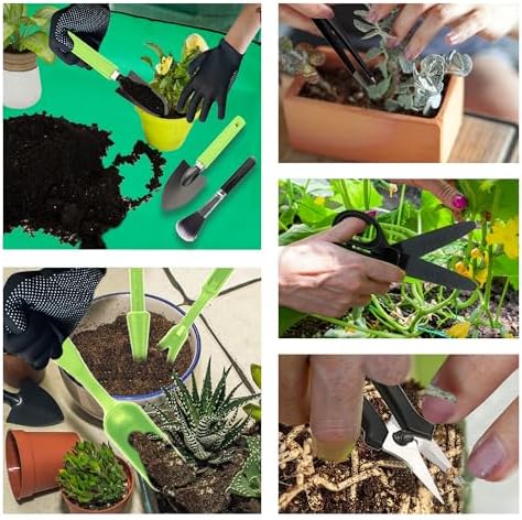 WNJ Plant Repotting Mat for Garden, 2 PCS Waterproof Potting Mats, Foldable Indoor Plant Mat, Portable Mini Garden Tool Set, 12 PCS Succulent Garden Tool Set,Square Garden Potting Tray,Gifts for Women - Image 6