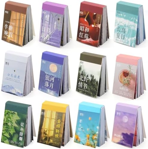 600 Pieces Washi Sticker Set, 12 Set Scrapbooking Diary Planner Album Diary Notebook, Scrapbooking Sticker Journaling Supplies for DIY Arts and Crafts Card Making Laptop Decoration by Daoeny