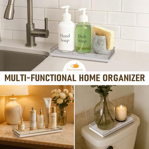 Bathroom Vanity Tray for Countertop, 12" x 6" Oak Wood Toilet Tank Tray - Image 5