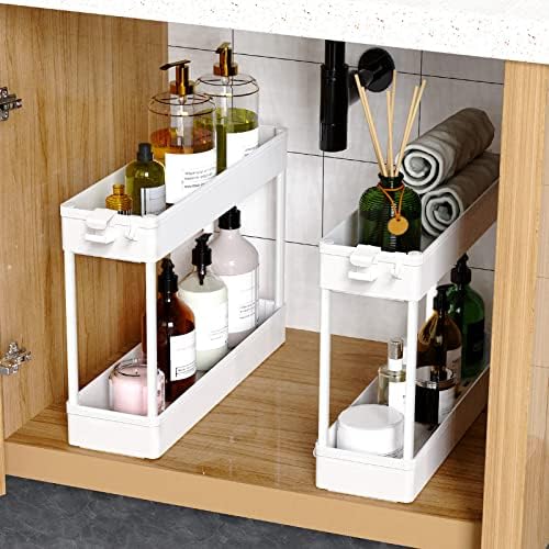 SPACEKEEPER Slim Rolling Storage Cart, 4 Tier Bathroom Cart Organizer,White - Image 3