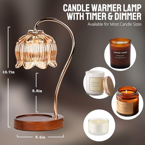 GEEZO Fragrance Candle Warmer Lamp，Electric Candle Warmer with Timer & Dimmer，Mom Christmas Birthday Gifts for Women, House Warming Gifts New Home Bedroom Decor - Image 3