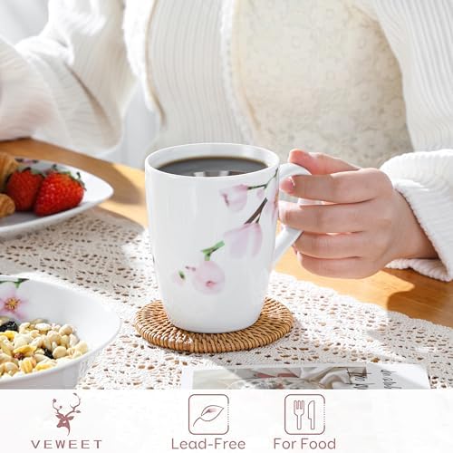 VEWEET Coffee Mugs Set of 6, 11 OZ Floral Ceramic Mugs, ANNIE - Image 4