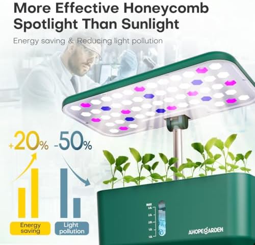 Ahopegarden Hydroponics Growing System: 10 Pods Indoor Herb Garden with LED - Image 2