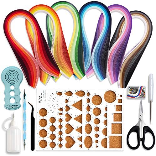 JUYA Paper Quilling Kit 30 Colors 600 Strips 8 Tools, Blue Set, 3mm by JUYACrafts