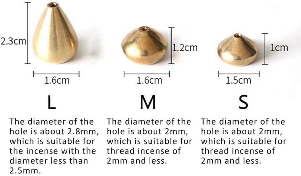 3Pcs Mini Brass Incense Holder, Incense Cone Holder, Portable Coil Incense Holder, Incense Stick Holder for Home Office Teahouse, Water Drop Shape - Image 2