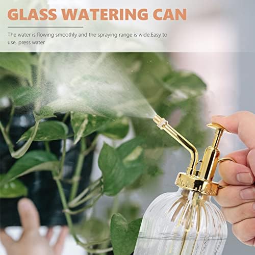 YARDWE Glass Watering Can, Plant Mister Spray Bottle, Vintage Glass Watering Spray Bottle Small Watering Can Indoor for Succulents (Transparent) - Image 5