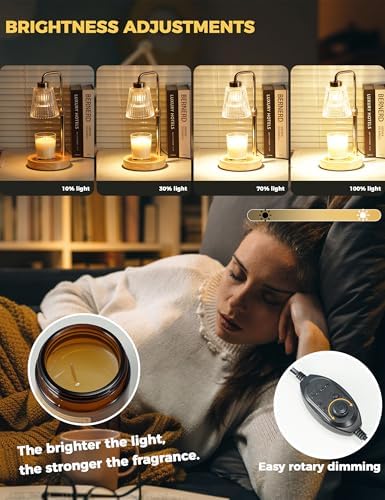 Modern Candle Warmer Lamp with 24h Cycle Timer, Dimmable Wax Melt Warmer - Image 3