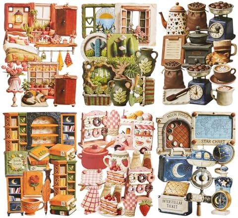 120 Pcs Clay-Style Stickers for Scrapbooking and Journaling by Auriicleaf