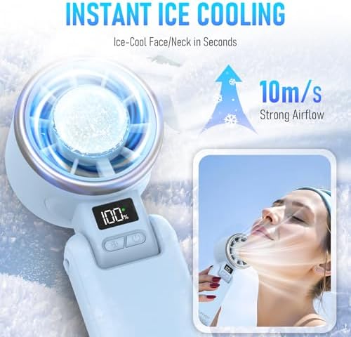 PlayHot Portable Handheld Cooling Fan, Travel Essentials, Gifts for Women - Image 2