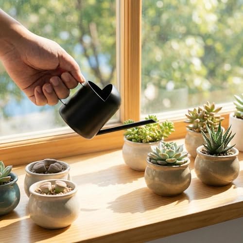 IMEEA Mini Watering Can for Indoor Plants Stainless Steel Small Watering Can 11oz/300ml - Image 4