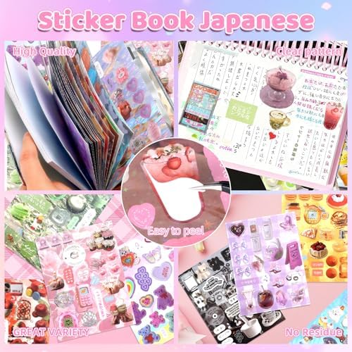 800Pcs Japanese Sticker Book for Journaling Adult, Cute Scrapbook Stickers - Image 2